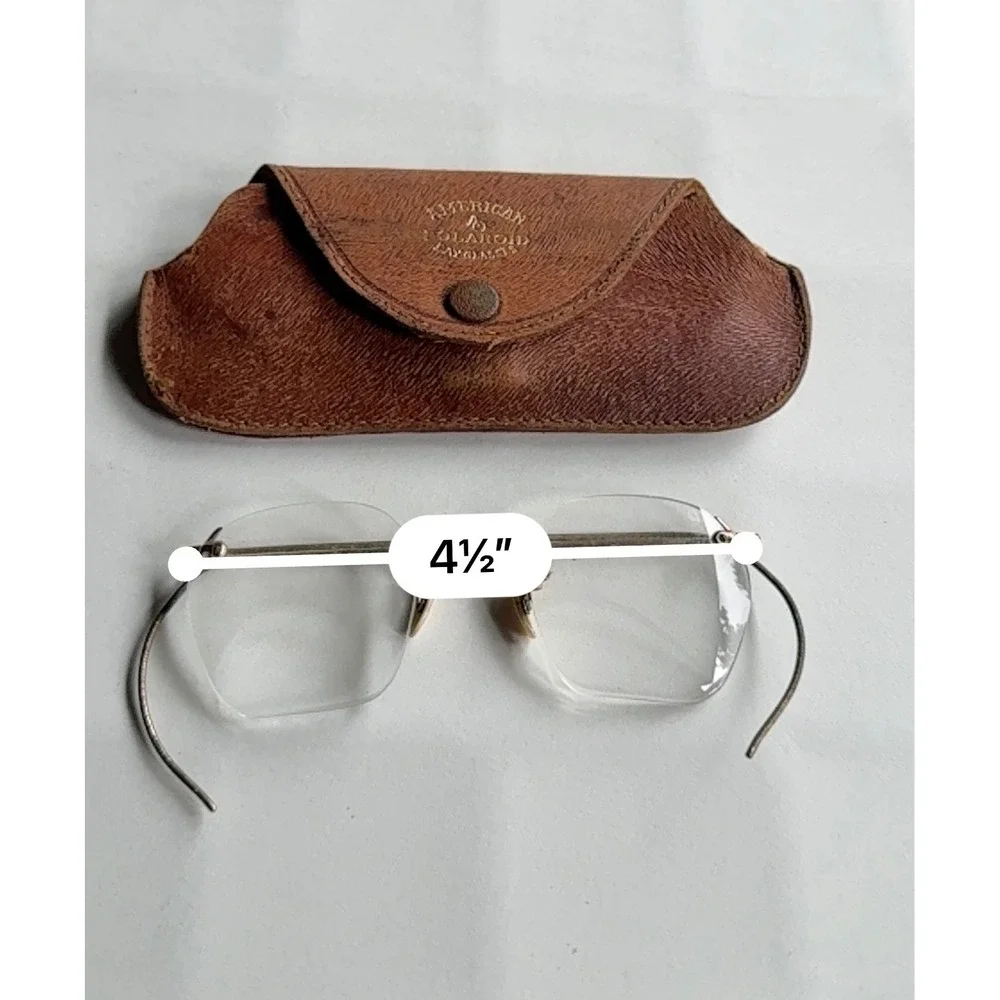 American Optical Rimless Eyeglasses Women OS Gold Fair Vintage Engraved Frame